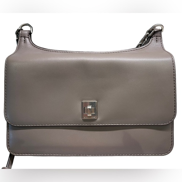 Michael Kors Handbags - Michael Kors - nice leather Taupe / silver - crossbody handbag - like new